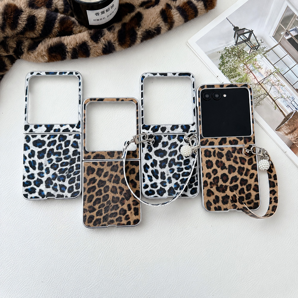 Resistance Bands - Luipaardprint Opvouwbare Flip Telefoonhoes Voor Motorola