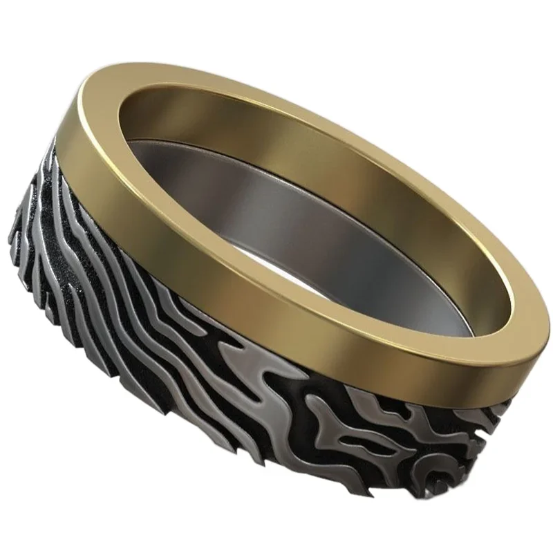 Fitness Tracker Band - 7-10g Mokume Gane Damast Patroon Trouwring