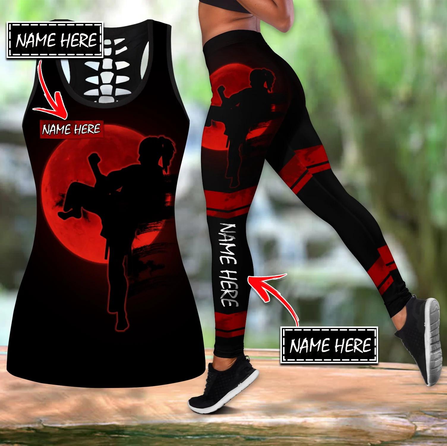 Yoga Fitness Name - Aanpassen Naam Karate 3D Gedrukt Holle