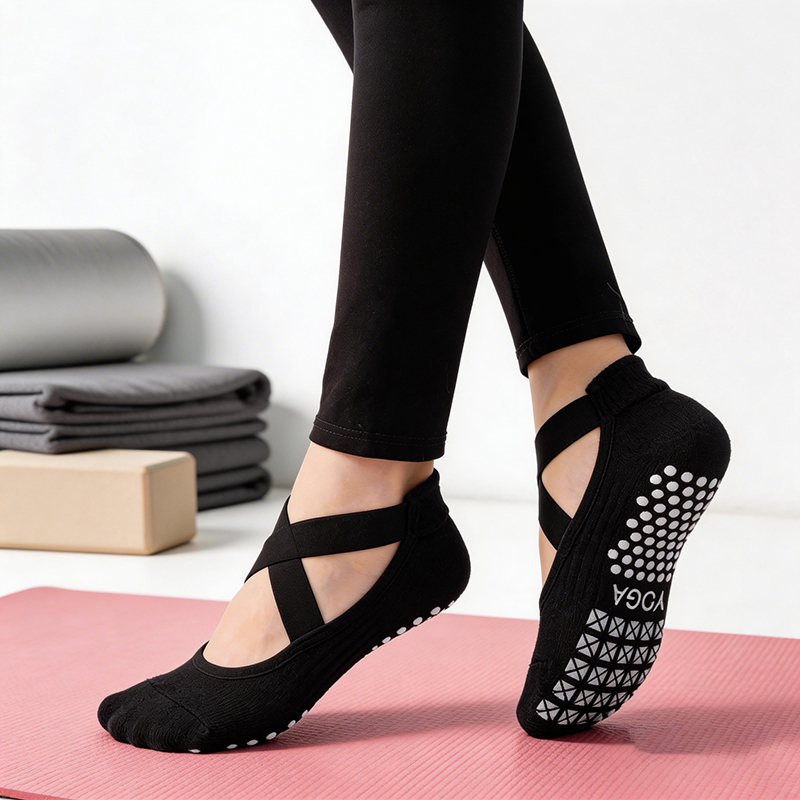 Fitness Yoga Pilates - Dames antislip yogasokken siliconen binnenkatoenen bandage