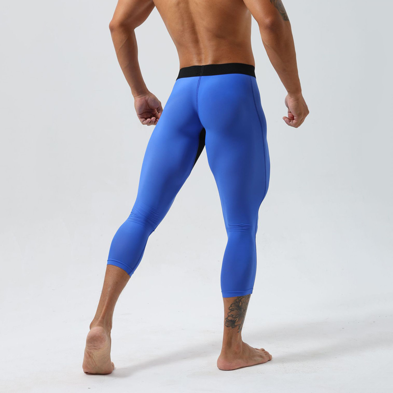Yoga Fitness Pants - Heren compressiekousen met hoge taille, sneldrogend,