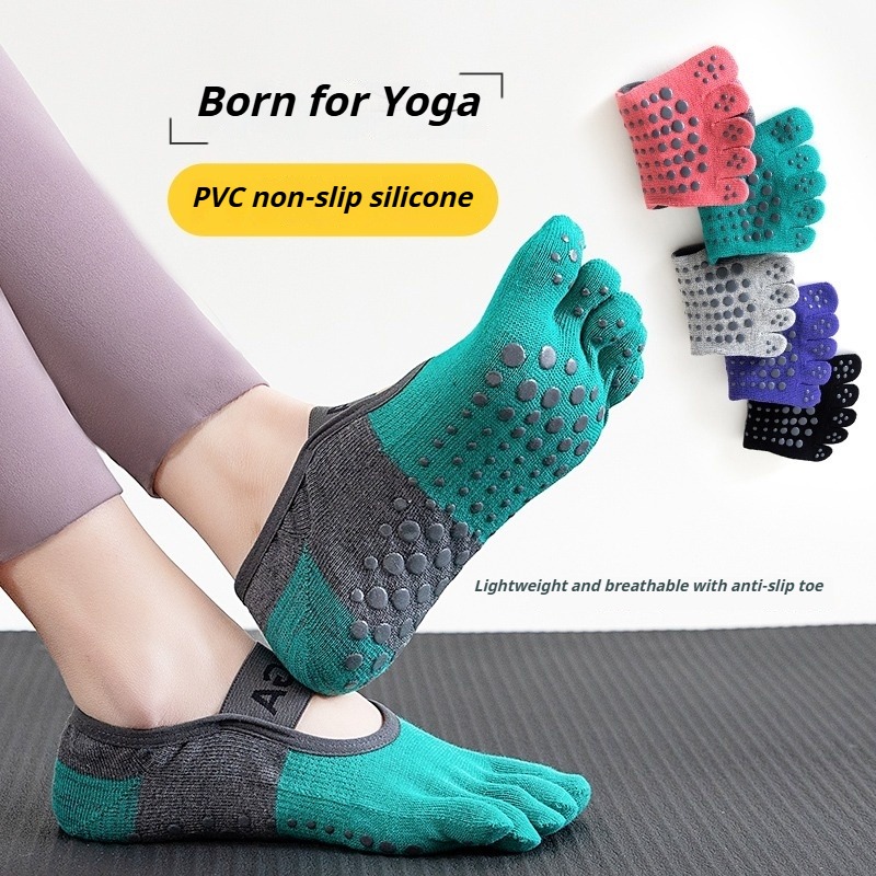 Fitness Yoga Pilates - Professionele Pilates antislip vijfvingerige enkelsokken voor