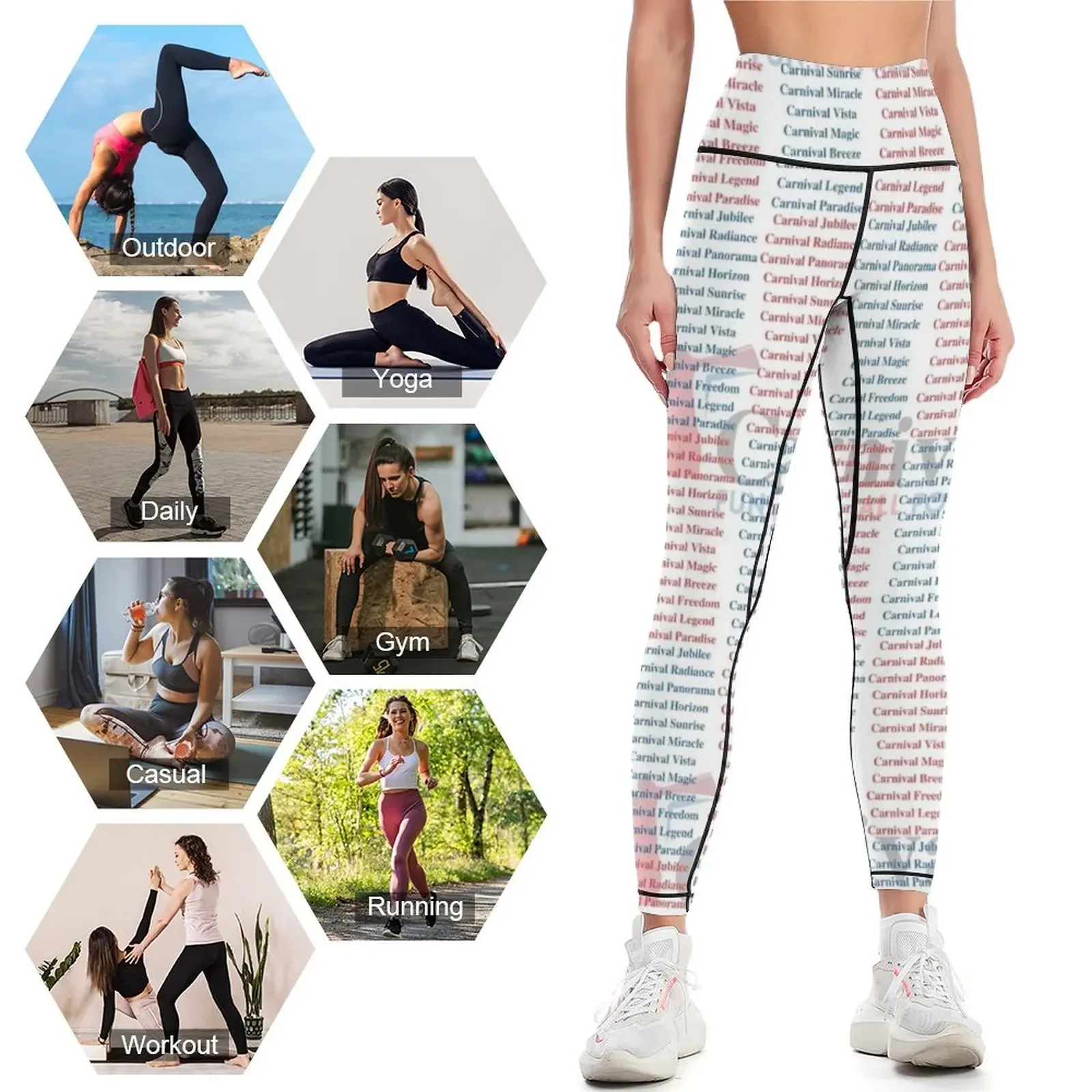 Carnival Ship Names Leggings,  - Yoga Fitness Name recensie en prijs